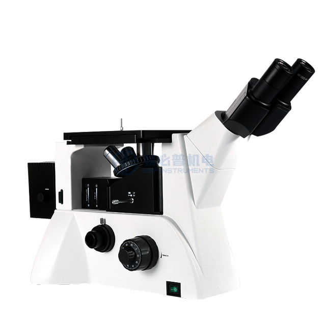 Microscopio de metalografía trinocular invertido con lente de objetivo de campo brillante
